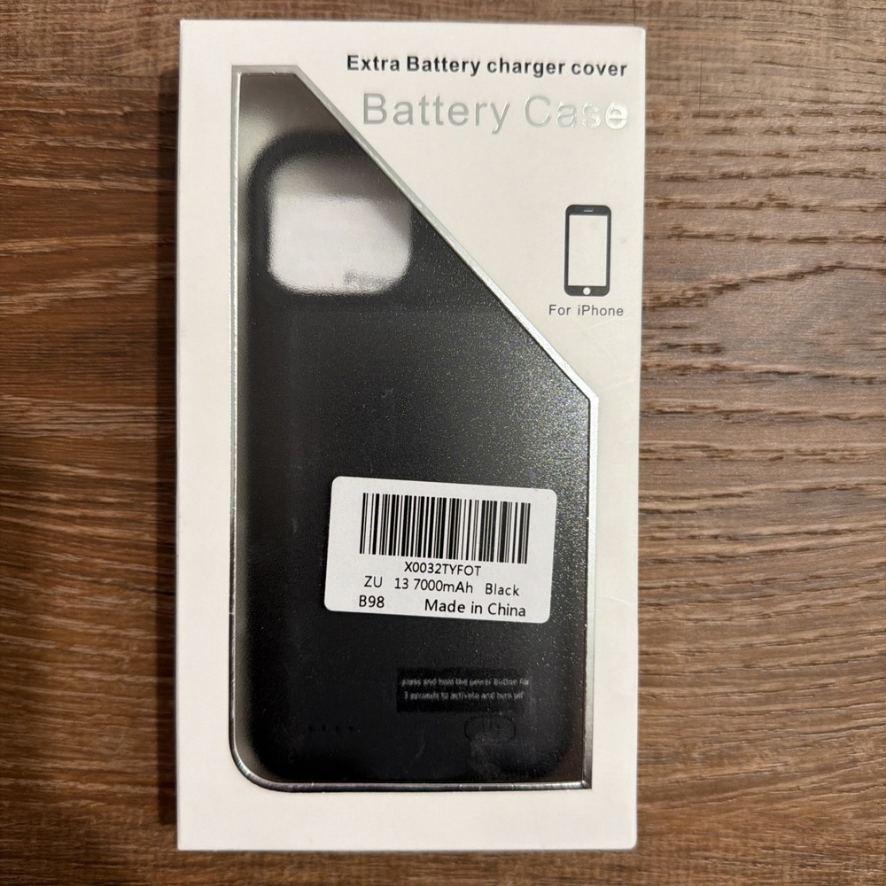 7000mAh Battery Charger Case for iPhone 13 14 Pro Wireless Charging Black